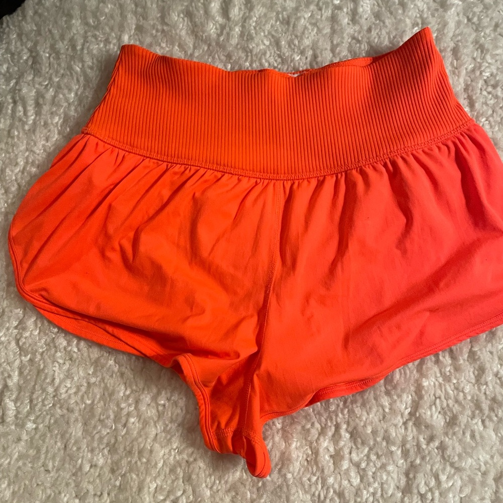 Free people game time shorts neon orange